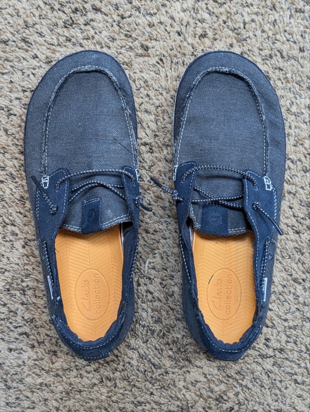 Clarks Men's Navy Canvas Slip-Ons